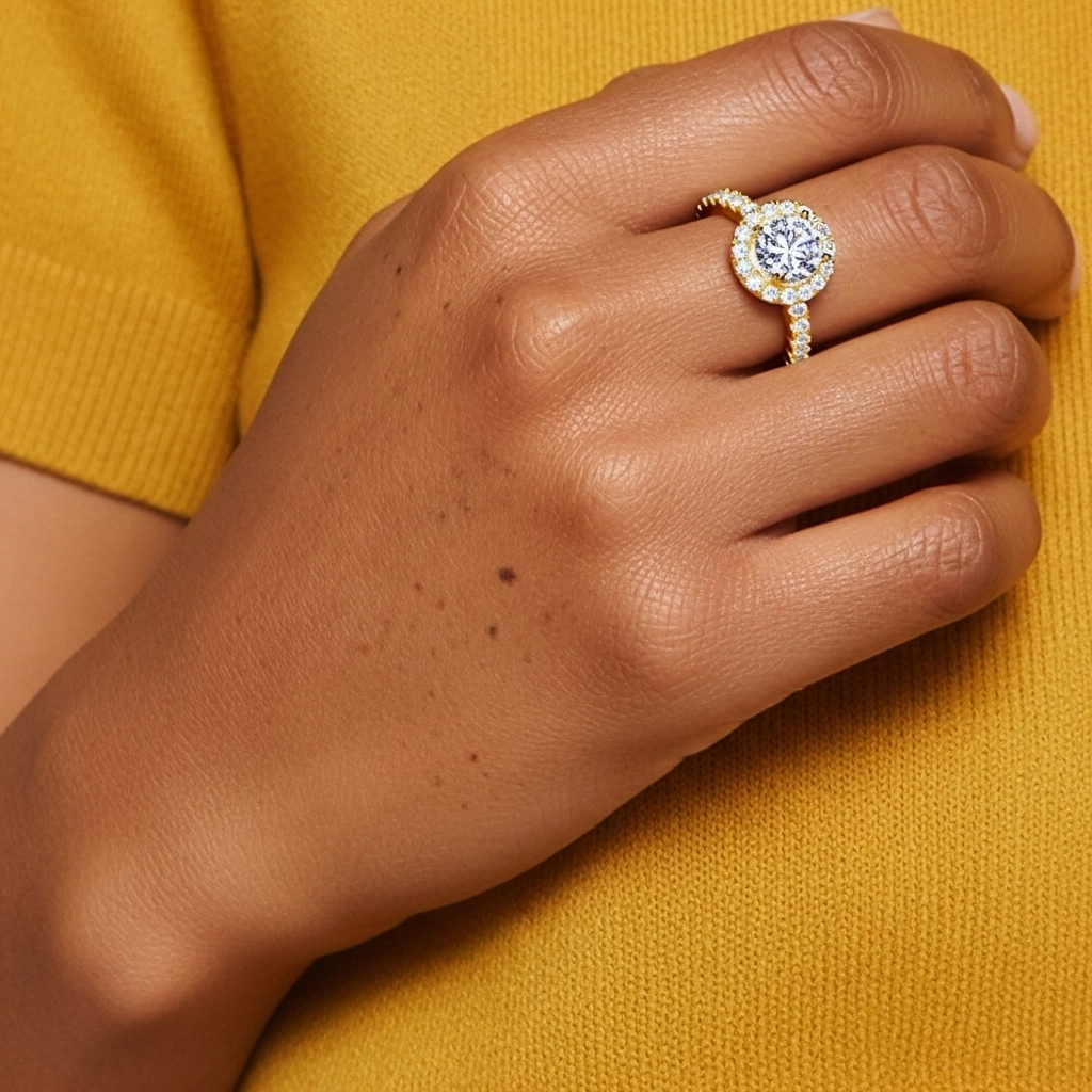 Délicat Rond 2.00ct Moissanite Bague de fiançailles