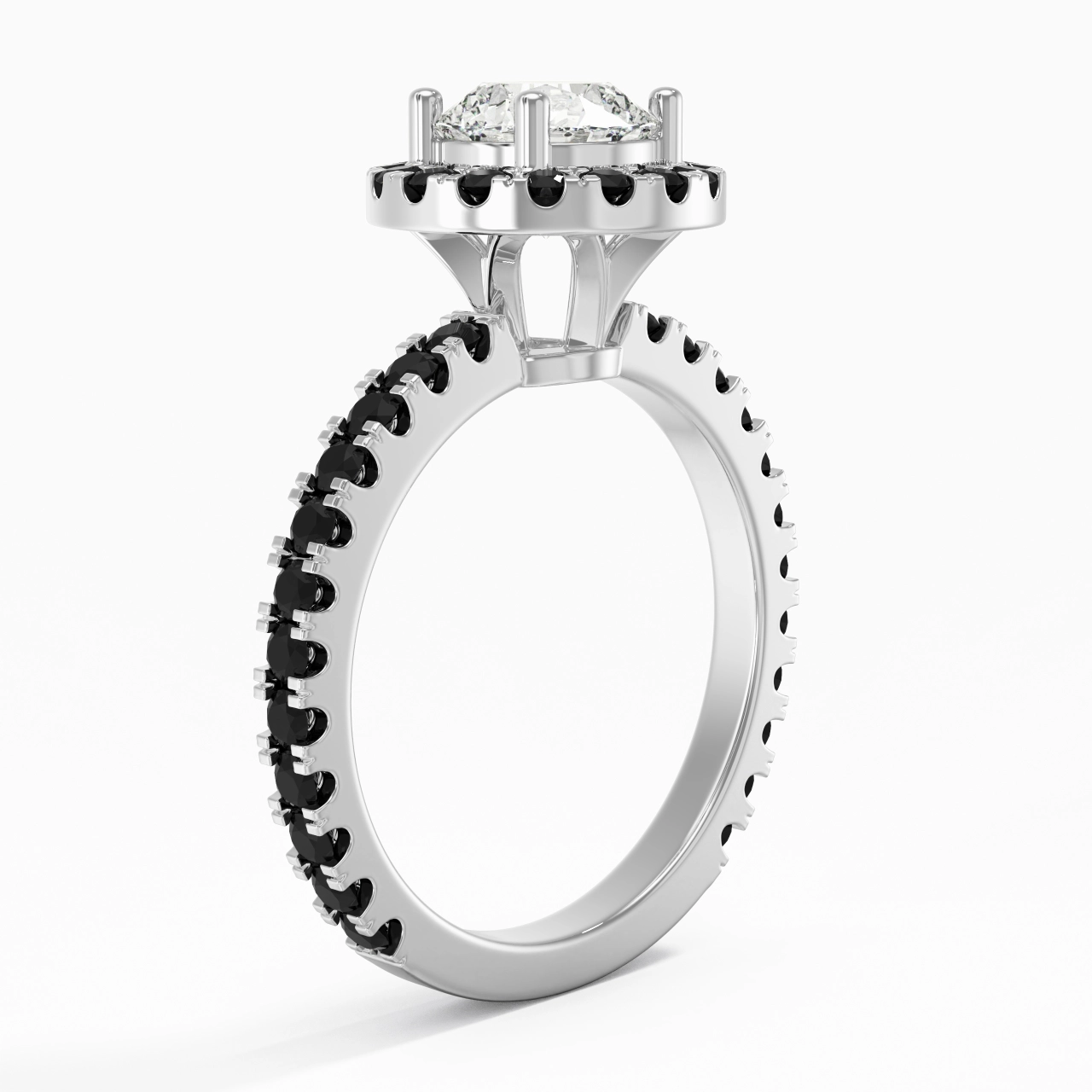 Delicado Redondo 1.00ct Circonio cúbico Anillo de Compromiso