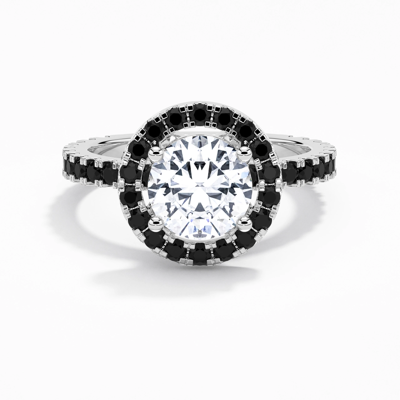 Delicado Redondo 2.00ct Circonio cúbico Anillo de Compromiso