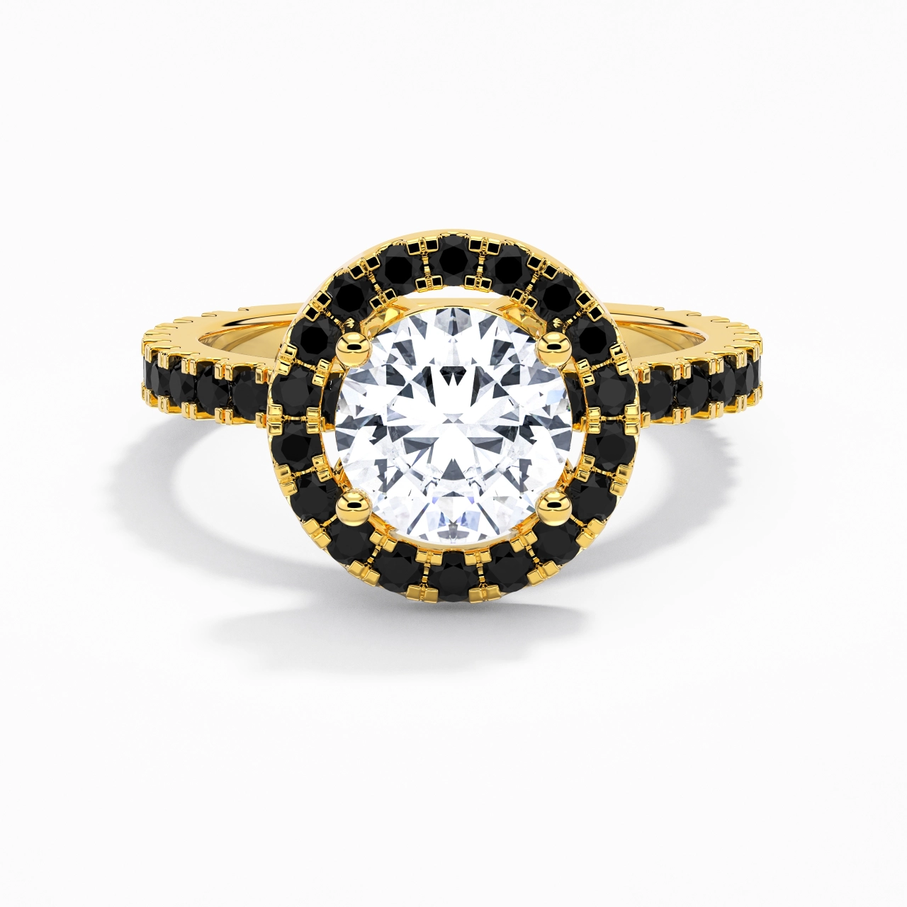 Delicado Redondo 2.00ct Circonio cúbico Anillo de Compromiso