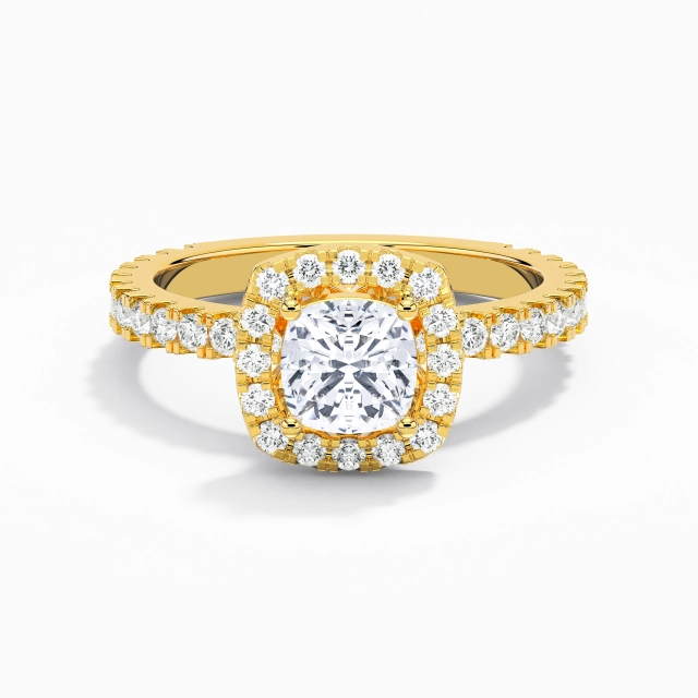 Delicate Cushion Moissanite Engagement Ring 1.00ct In White 925 Sterling Silver Halo Straight Shank