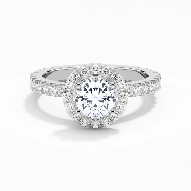 Delicate Round 1.00ct Moissanite Engagement Ring