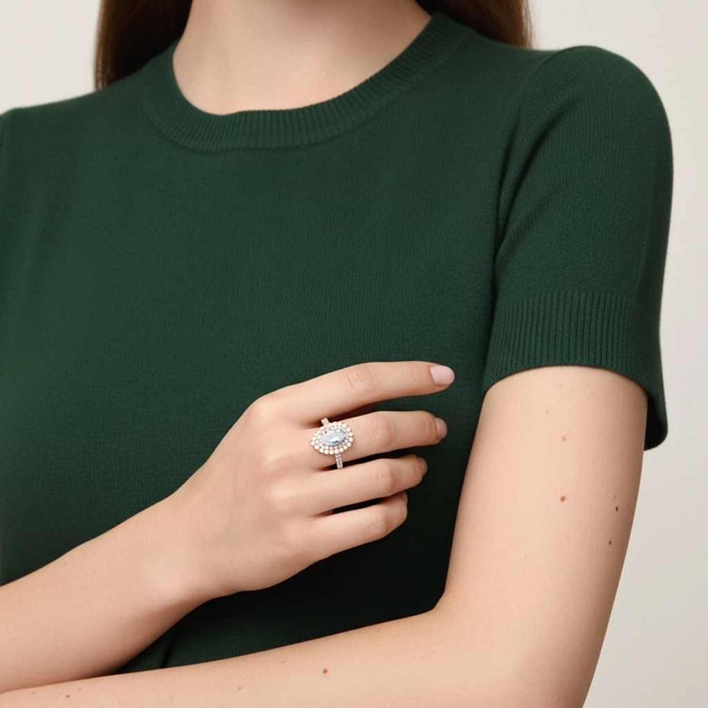 Luxury Pear 1.00ct Moissanite Engagement Ring