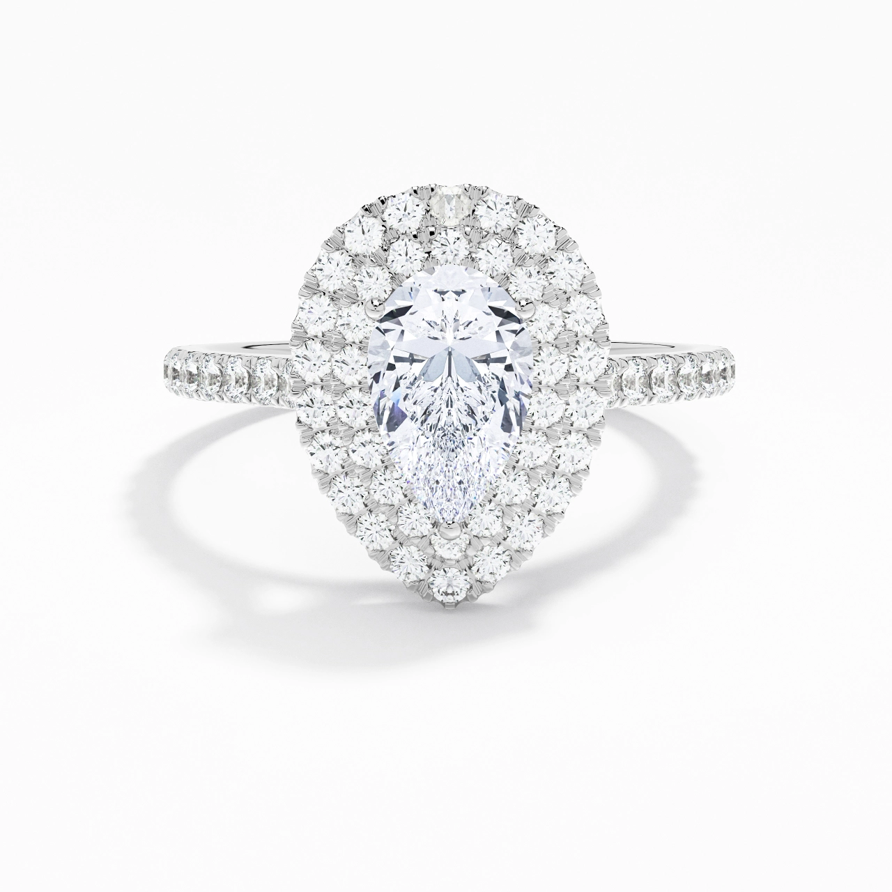 Luxury Pear 1.00ct Moissanite Engagement Ring