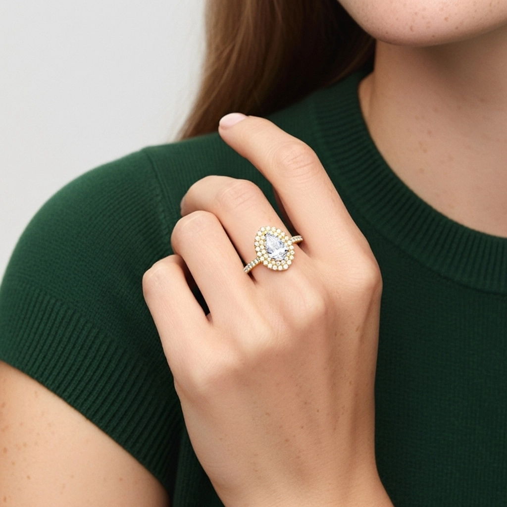 925 Sterling Silver Moissanite Engagement Ring