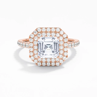 Luxury Asscher 1.00ct Moissanite Engagement Ring