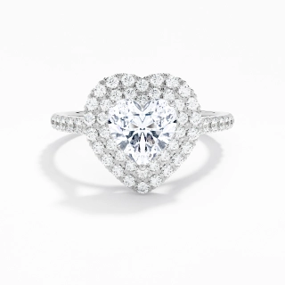 Luxury Heart 1.00ct Moissanite Engagement Ring