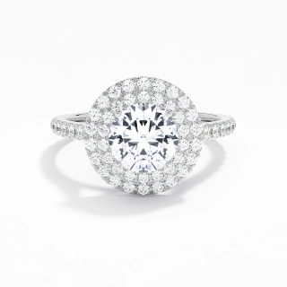 Luxury Round 1.00ct Moissanite Engagement Ring