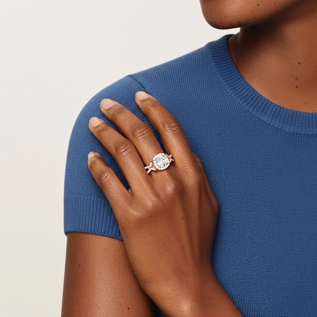 Nature Coussin 2.00ct Moissanite Bague de fiançailles