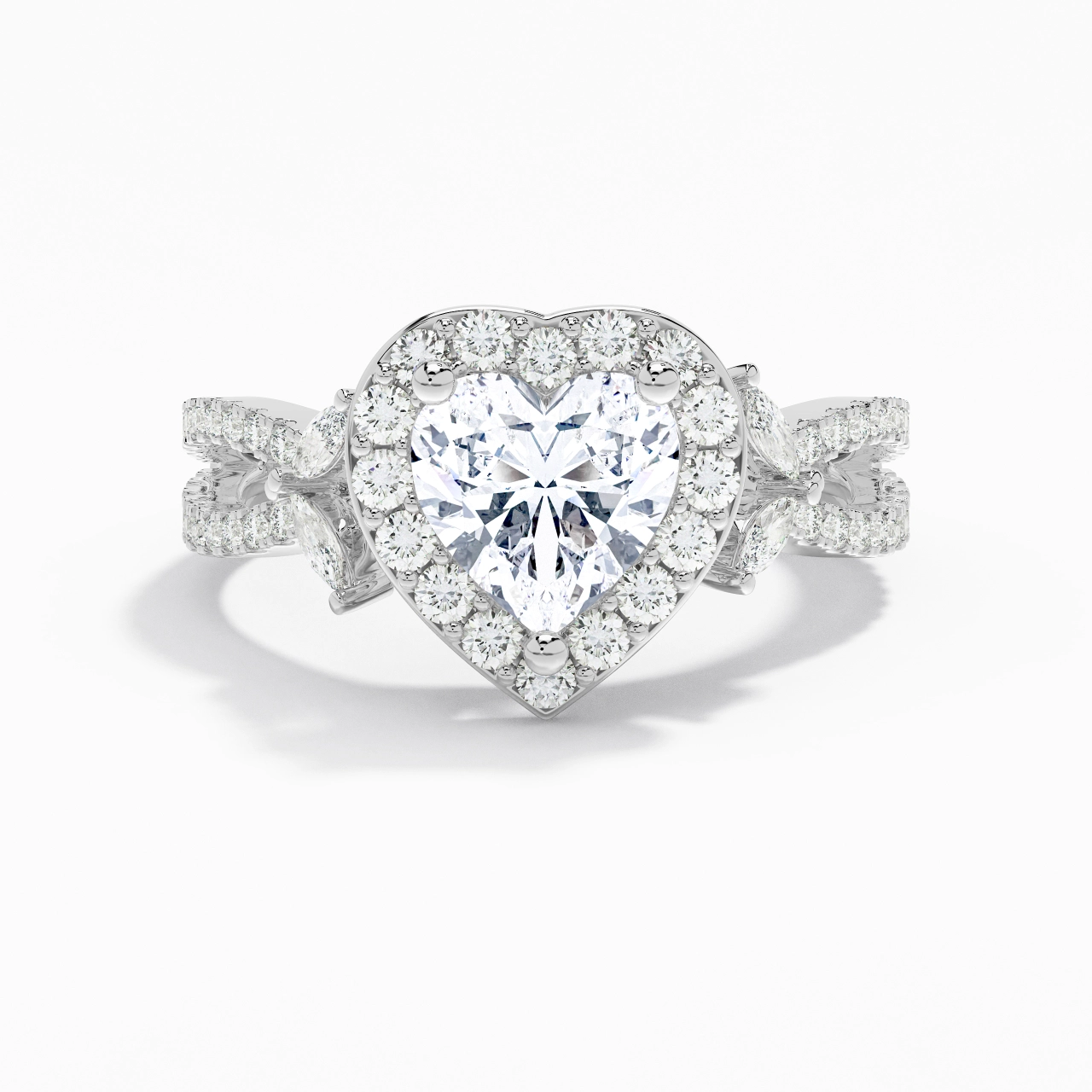 Nature Heart 1.50ct Moissanite Engagement Ring