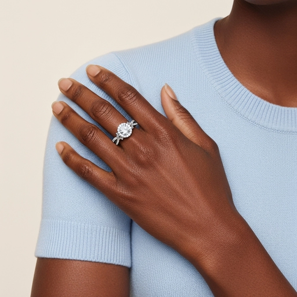 Nature Round 1.50ct Moissanite Engagement Ring