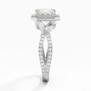 Nature Asscher 1.50ct Moissanite Engagement Ring