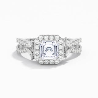 Nature Asscher 1.00ct Moissanite Bague de fiançailles