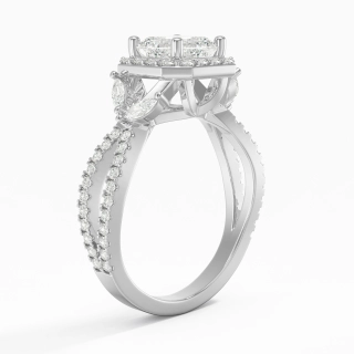 Nature Asscher 1.00ct Moissanite Engagement Ring