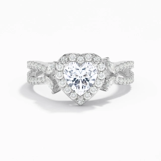 Nature Heart 1.00ct Moissanite Engagement Ring