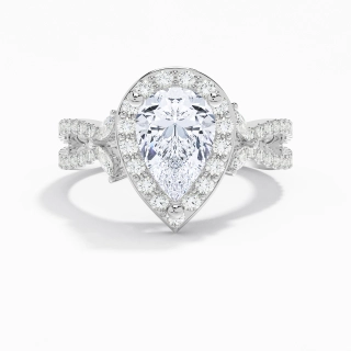 Nature Pear 2.00ct Moissanite Engagement Ring