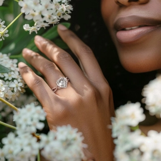 Nature Round 1.00ct Moissanite Engagement Ring