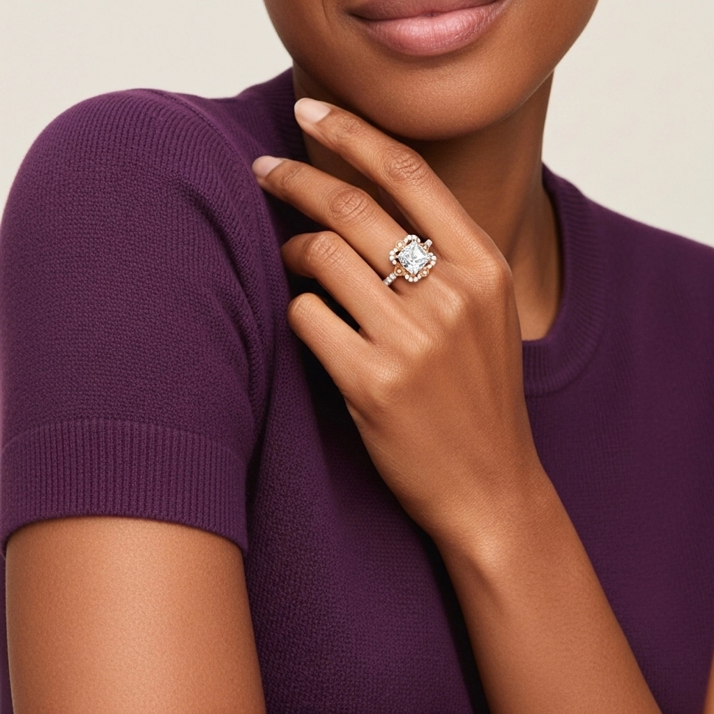 Vintage Cushion 2.00ct Moissanite Engagement Ring Signet Engagement Ring