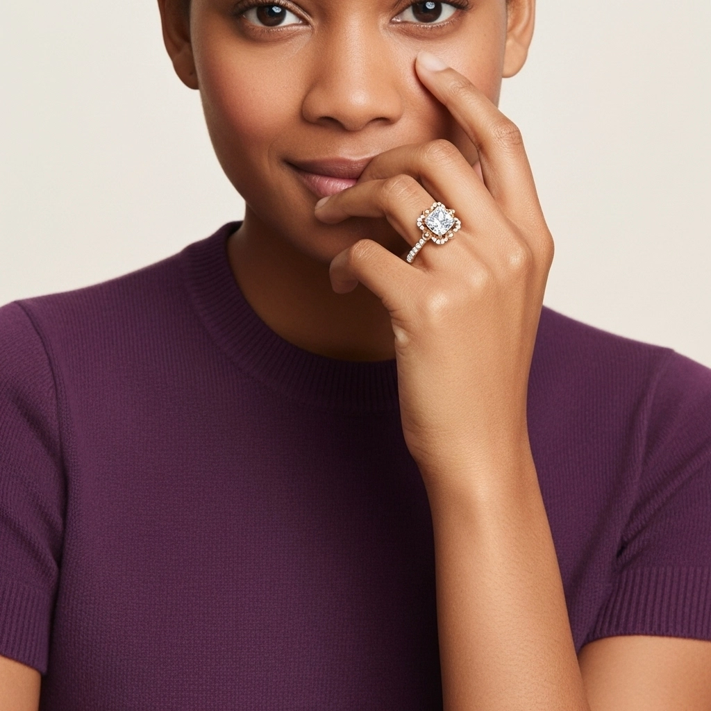 Vintage Cushion 2.00ct Moissanite Engagement Ring