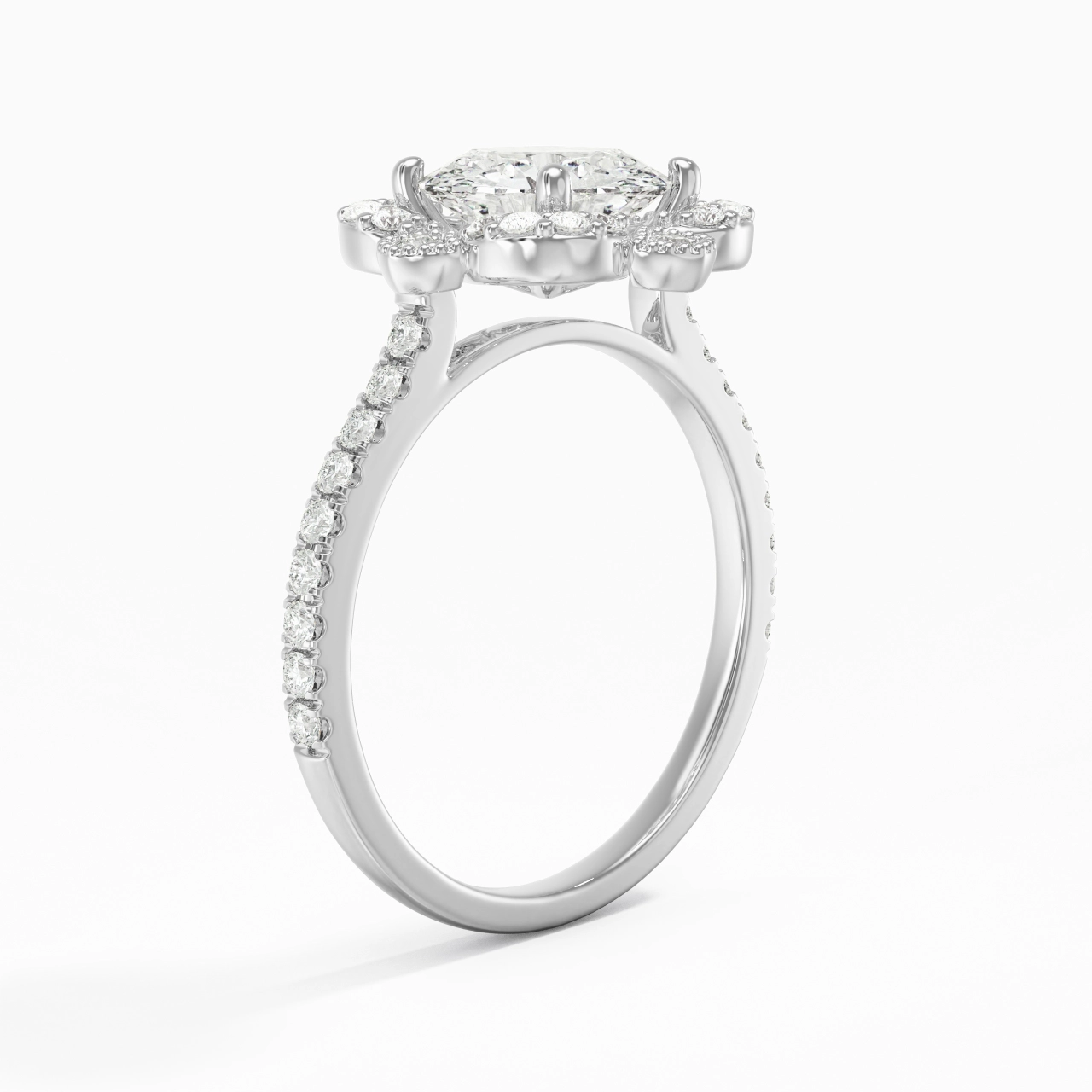 Rétro Rond 1.50ct Moissanite Bague de fiançailles