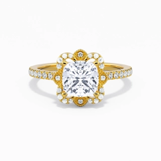 Vintage Cushion 2.00ct Moissanite Engagement Ring