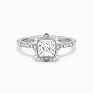 Vintage Princess 1.00ct Moissanite Engagement Ring