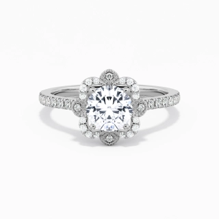 Vintage Round 1.00ct Moissanite Engagement Ring