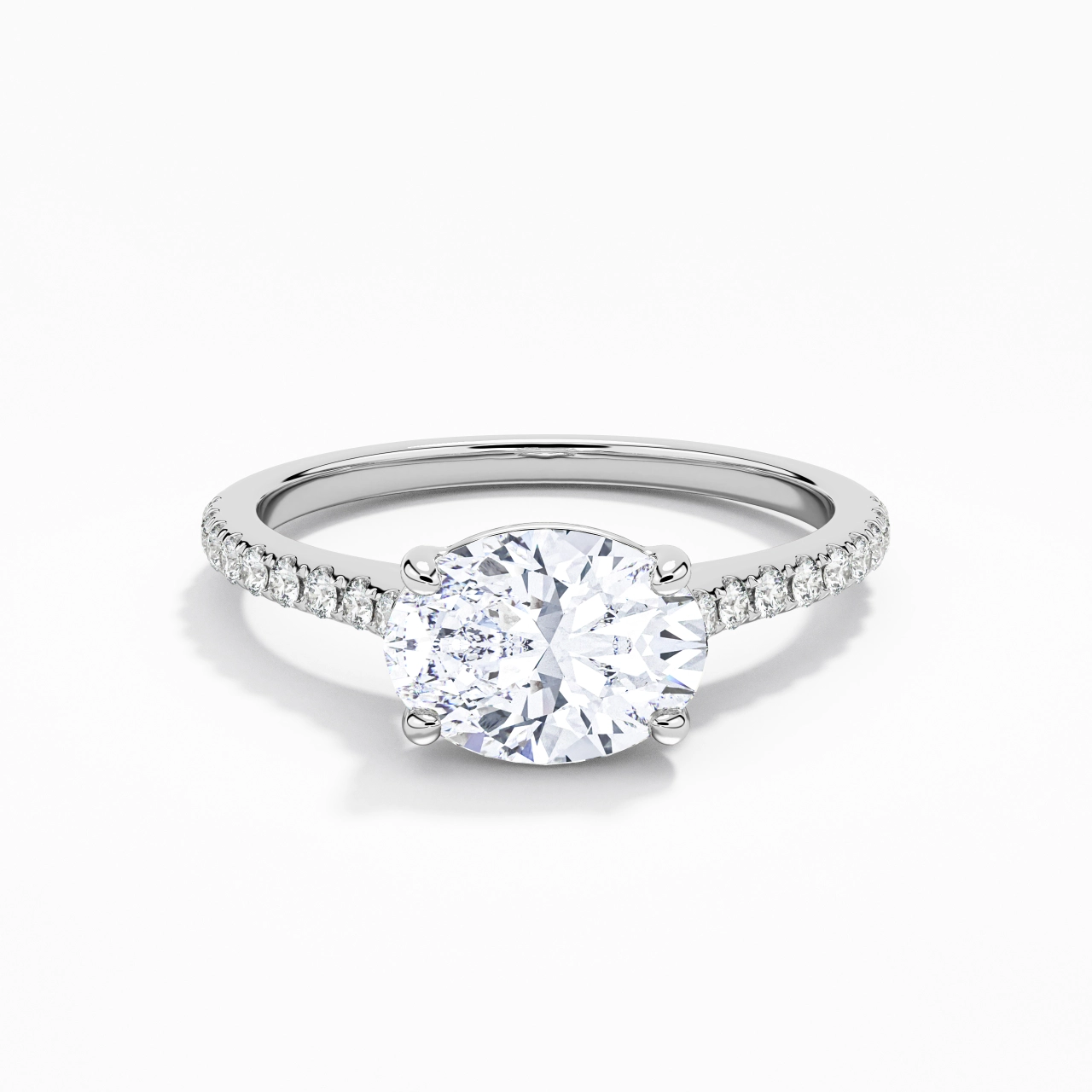 1.50ct Moissanite Engagement Ring 14K White Gold