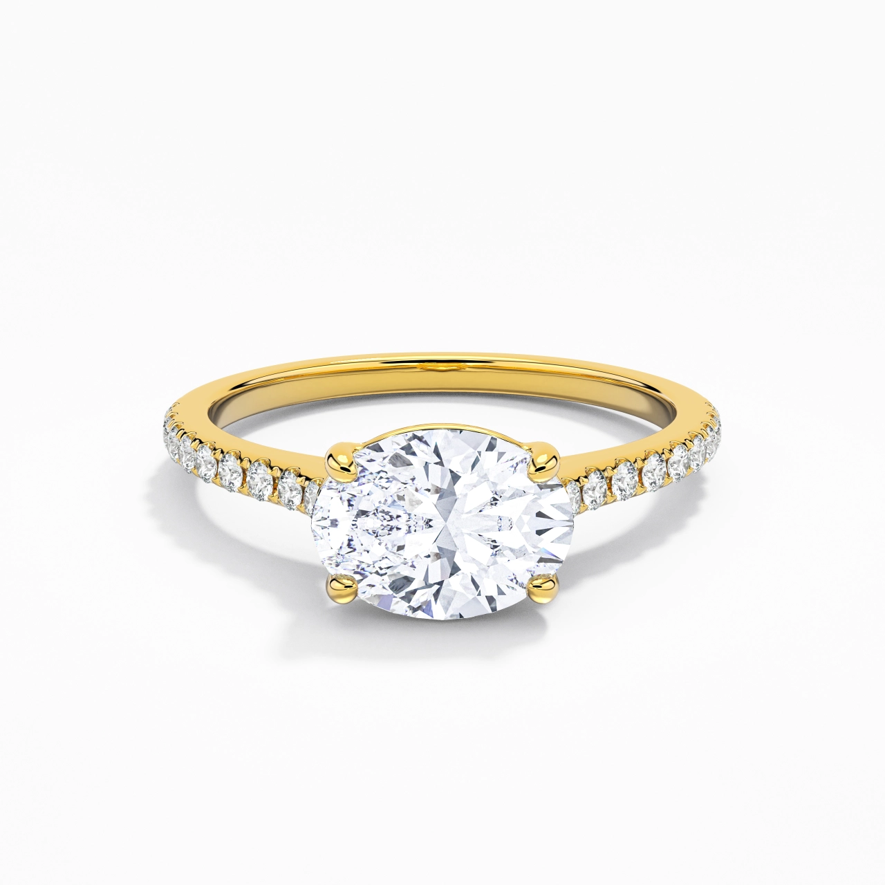 1.50ct Moissanite Engagement Ring 14K Gold