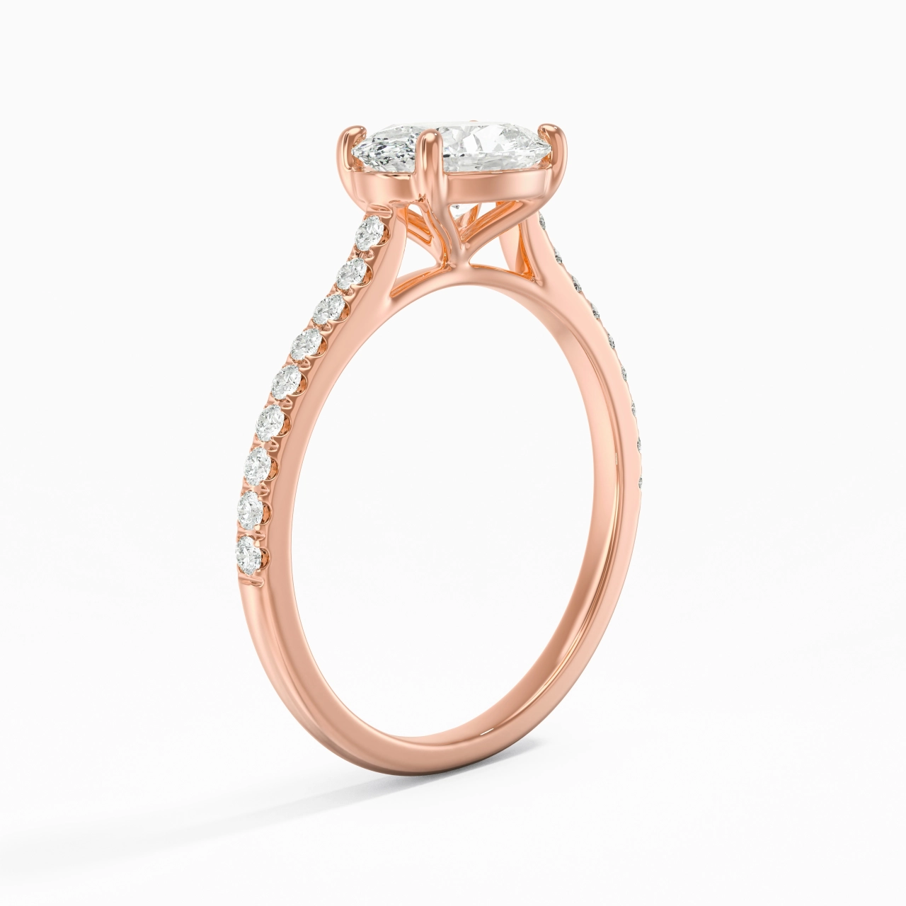 1.50ct Moissanite Engagement Ring 14K Rose Gold