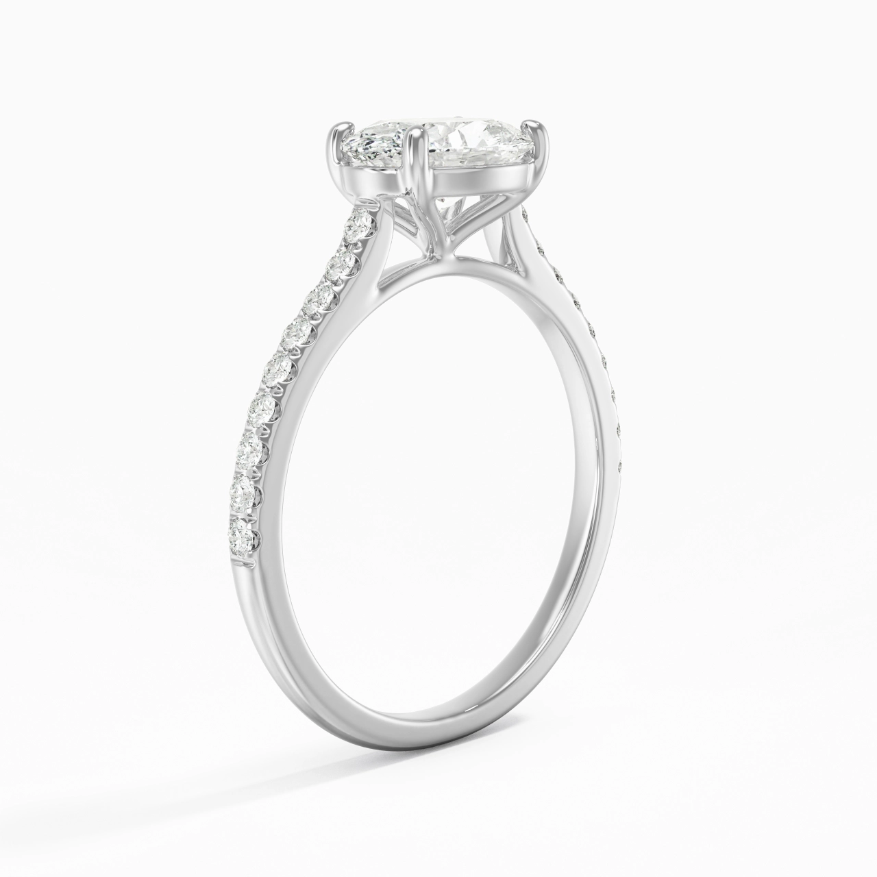 1.50ct Moissanite Engagement Ring 14K White Gold