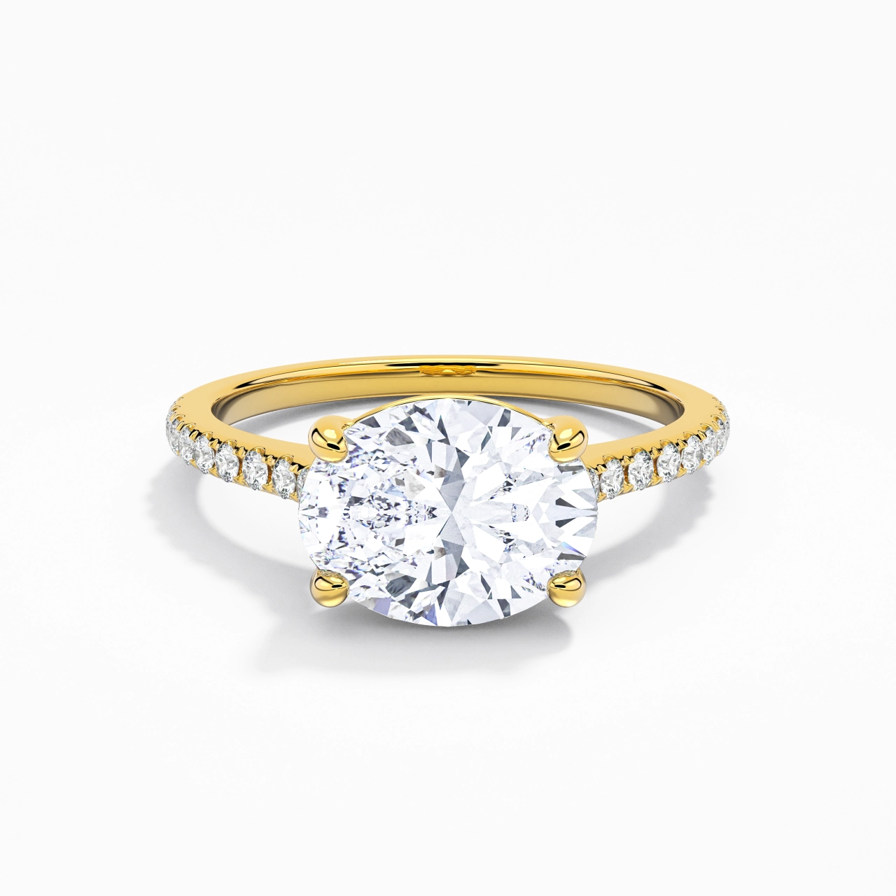 2.00ct Moissanite Engagement Ring 18K Gold