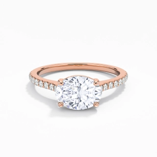 1.50ct Moissanite Engagement Ring 14K Rose Gold