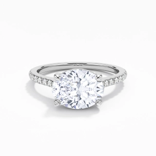 2.00ct Moissanite Engagement Ring 18K White Gold