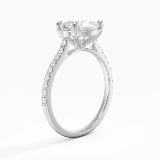 2.00ct Moissanite Engagement Ring 18K White Gold