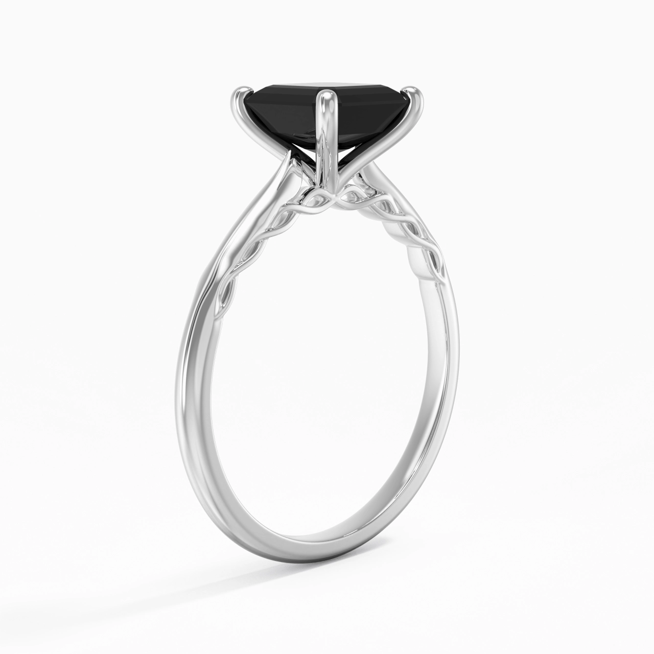 Sobre Asscher 1.50ct Zircon cubique Bague de fiançailles