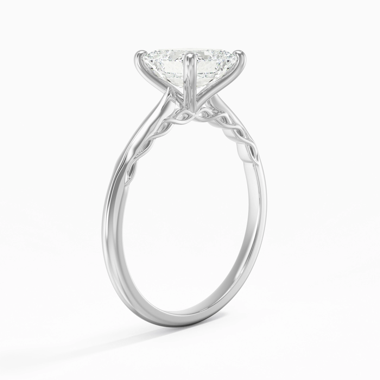 Understated Asscher 1.50ct Moissanite Engagement Ring