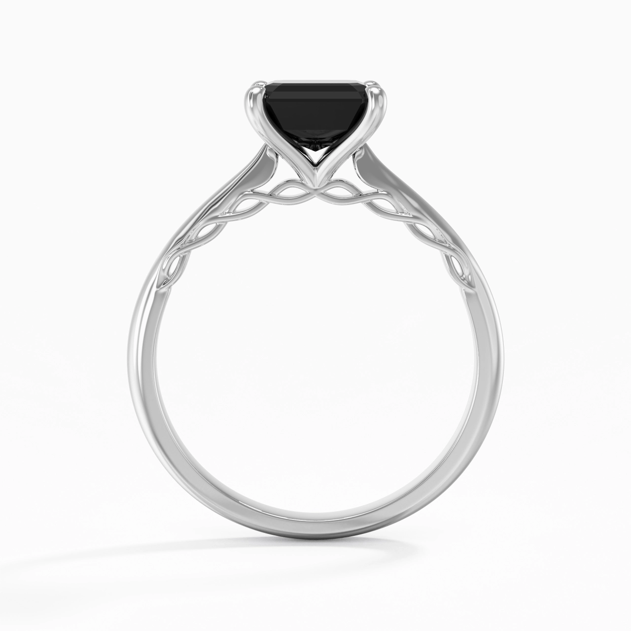 Sobrio Asscher 1.50ct Circonio cúbico Anillo de Compromiso