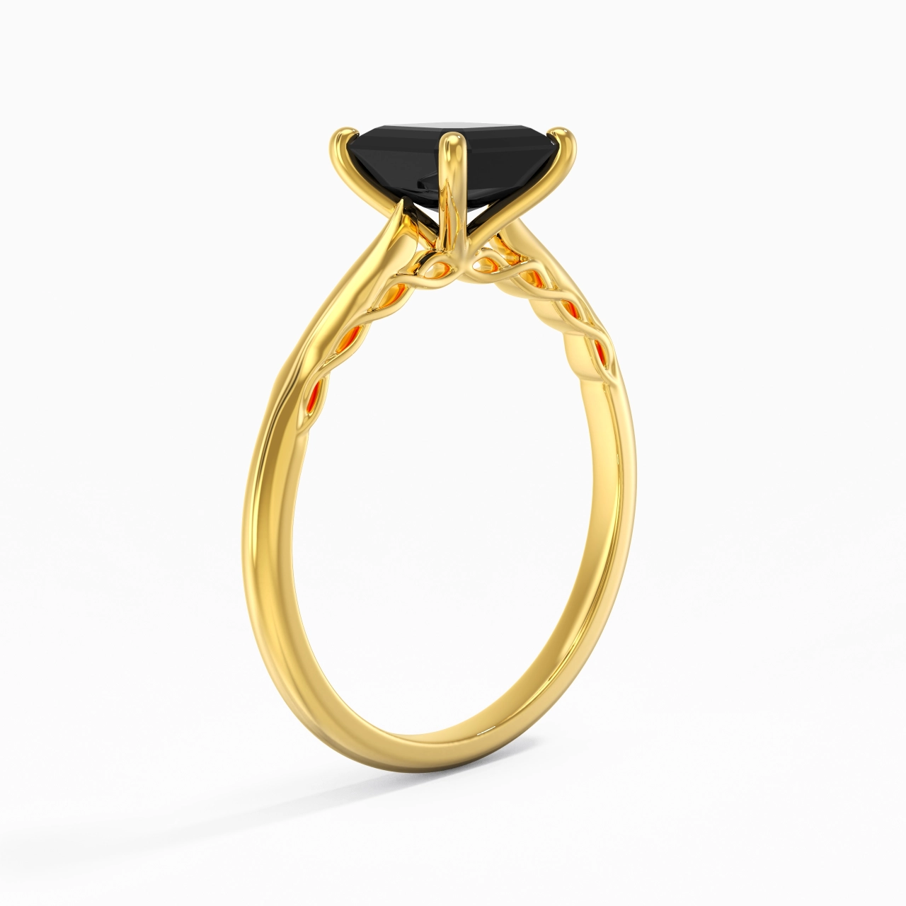 Sobre Asscher 1.00ct Zircon cubique Bague de fiançailles