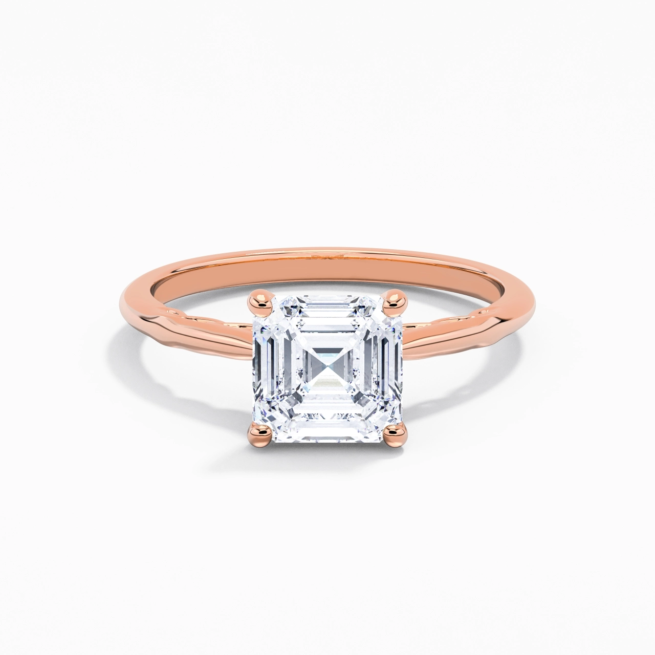 Understated Asscher 2.00ct Moissanite Engagement Ring