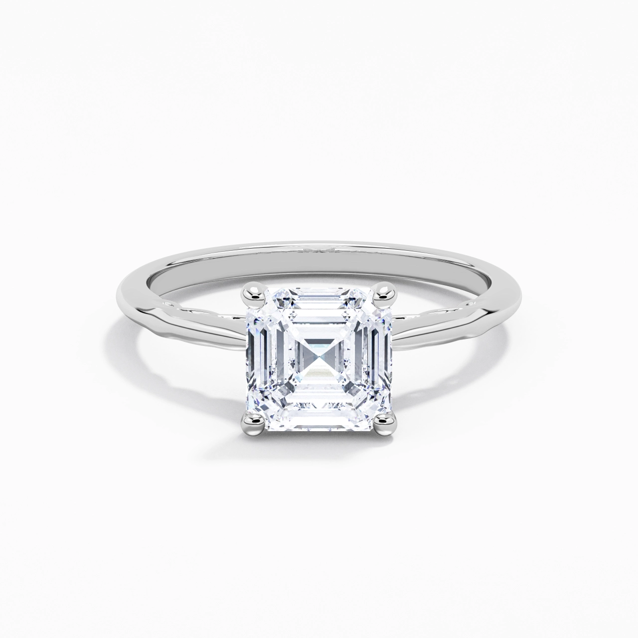 Understated Asscher 2.00ct Moissanite Engagement Ring