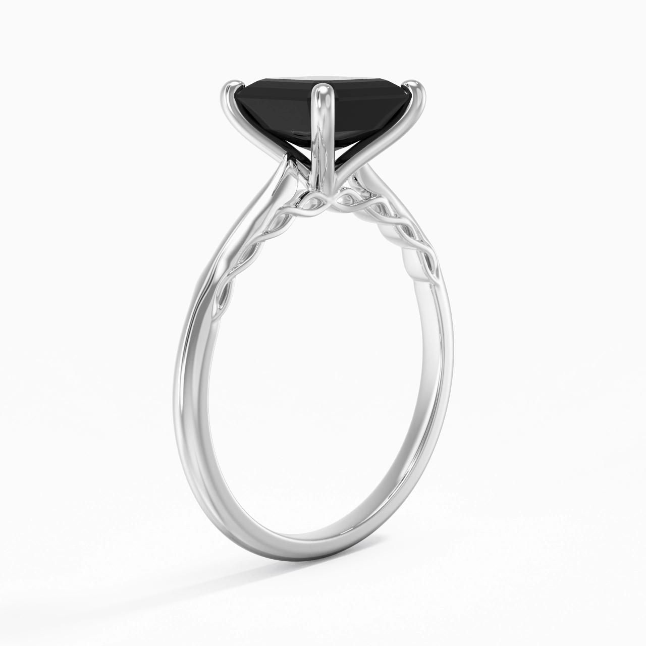 Sobre Asscher 2.00ct Zircon cubique Bague de fiançailles