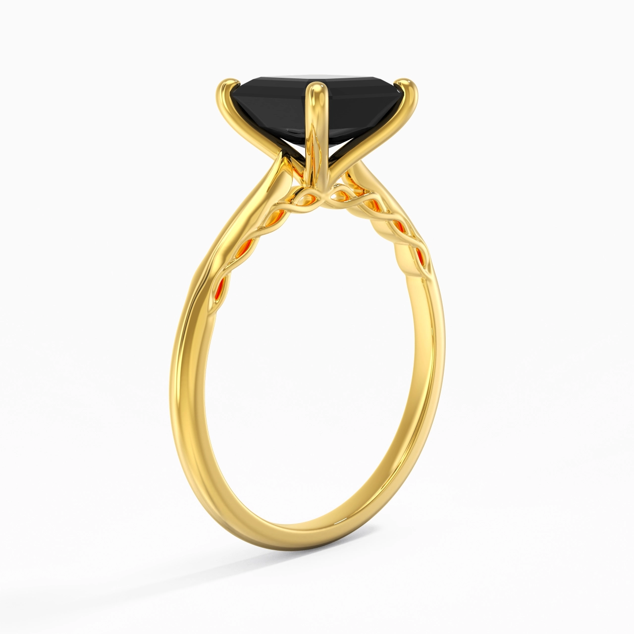 Sobre Asscher 2.00ct Zircon cubique Bague de fiançailles