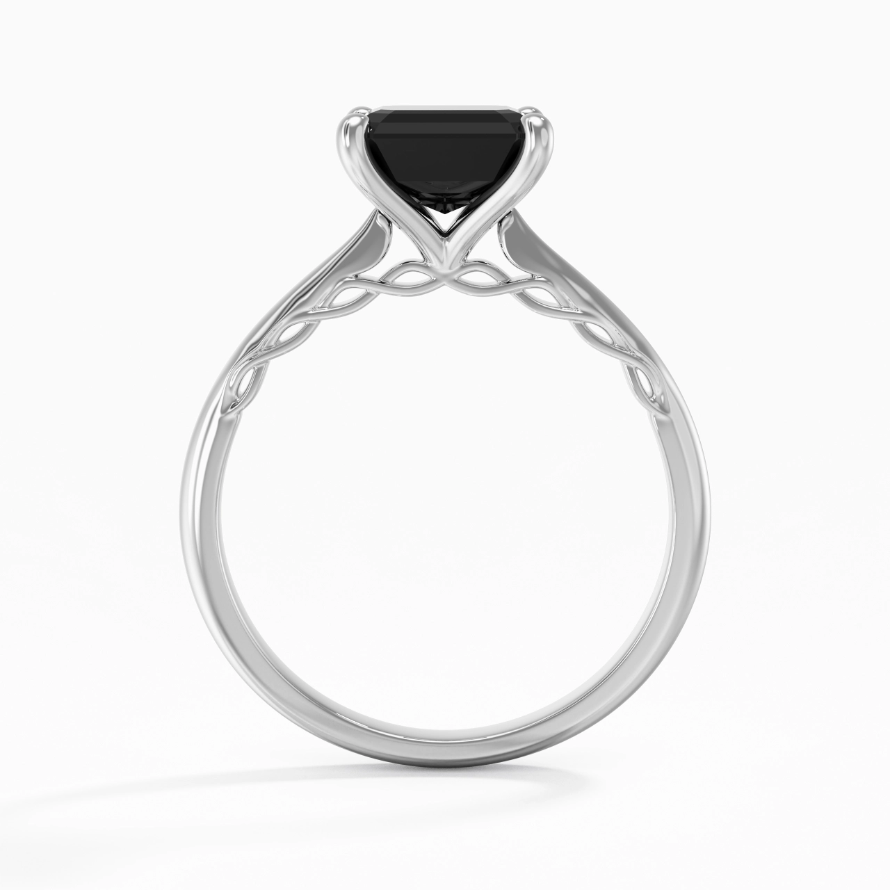 Sobrio Asscher 2.00ct Circonio cúbico Anillo de Compromiso