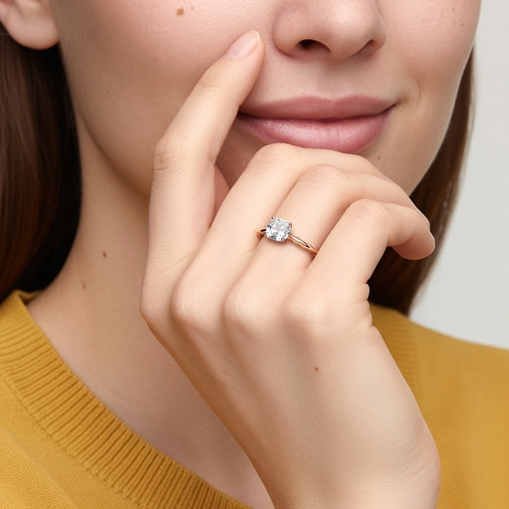 Understated Cushion 1.50ct Moissanite Engagement Ring