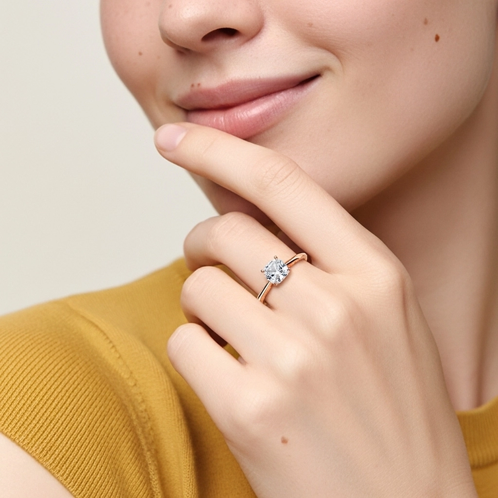 Understated Cushion 1.50ct Moissanite Engagement Ring