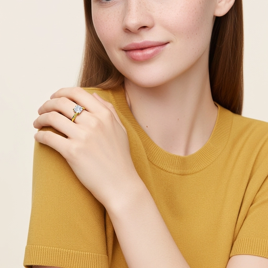 1.00ct Moissanite Engagement Ring 925 Sterling Silver