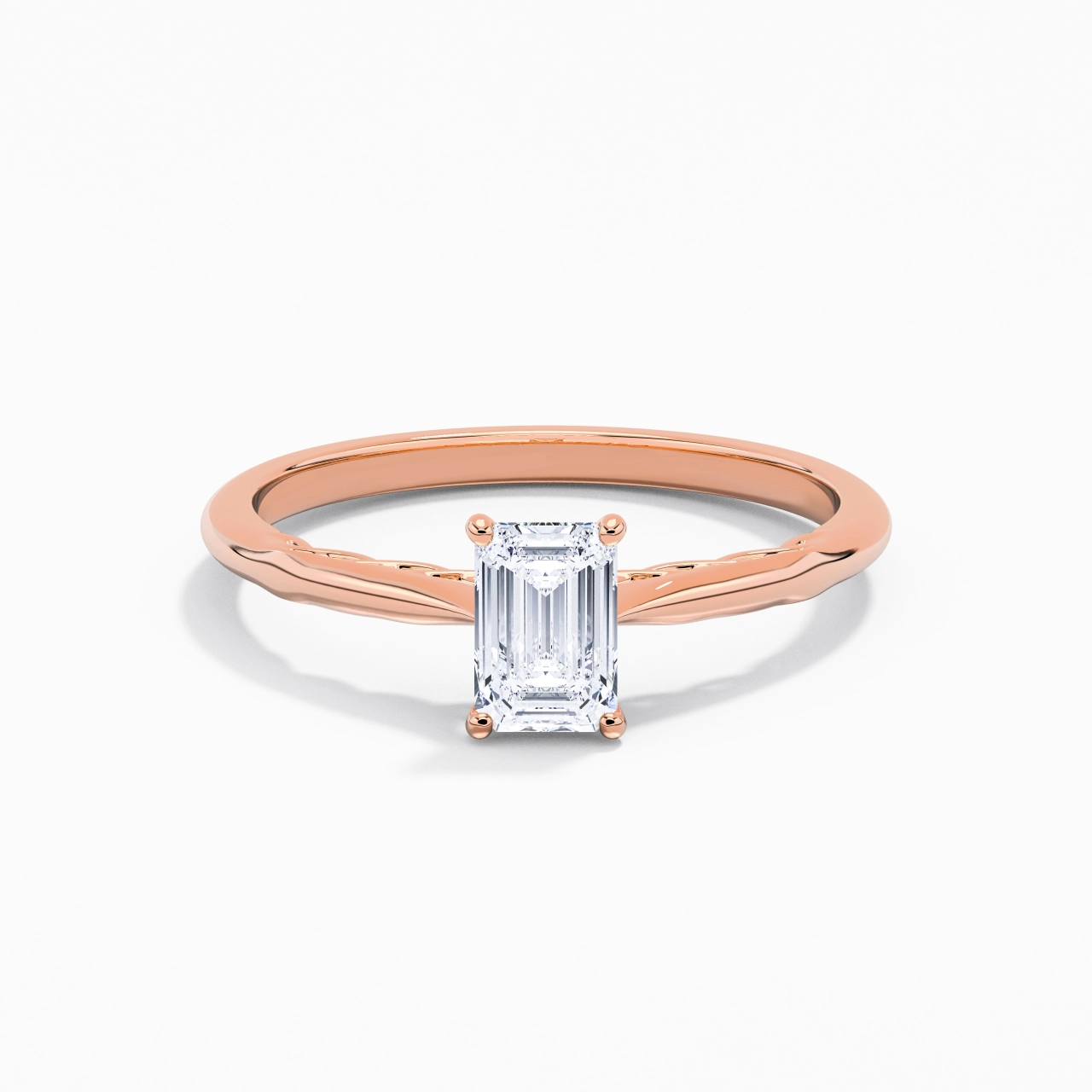 Understated Emerald 0.80ct Moissanite Engagement Ring