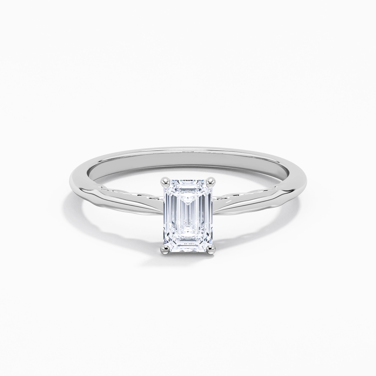 Sobre Émeraude 0.80ct Moissanite Bague de fiançailles