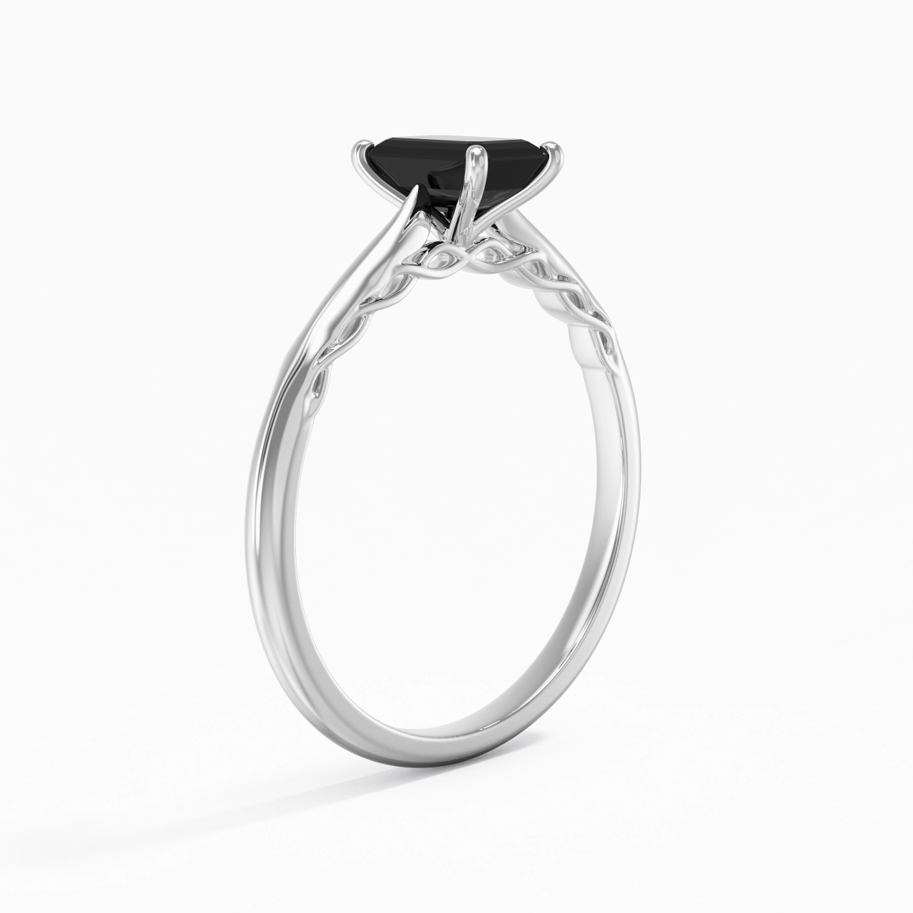 Sobre Émeraude 0.80ct Zircon cubique Bague de fiançailles